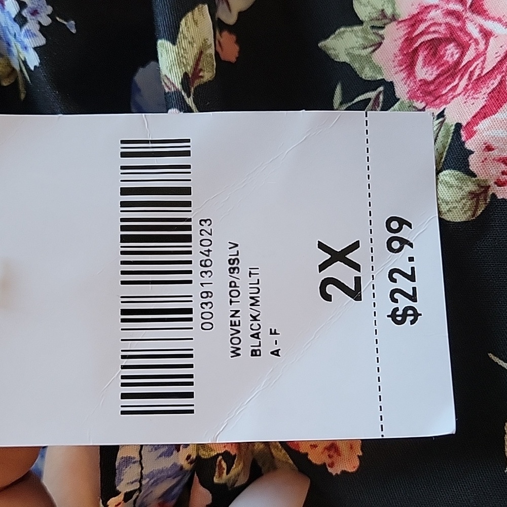 NWT Women's Plus Size Woven Floral Beautiful Blouse Size 2X - Picture 7 of 8
